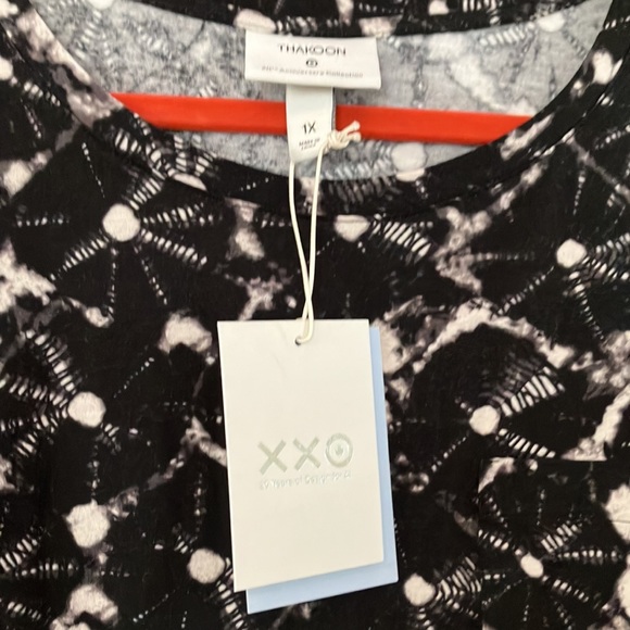 NWT Fabulous Thakoon for Target Short Sleeve Shibori Design Knit Top, size 1X - Picture 2 of 4